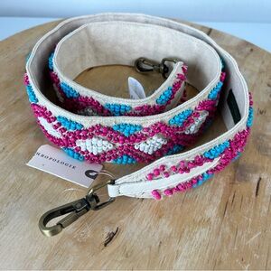 Anthropologie Pink and Blue Beaded Bag Strap.